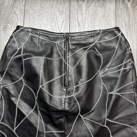 Danier Genuine Leather Blank Skirt Mid 12 Vintage Y2k 34 x 23 Halloween - Picture 7 of 10